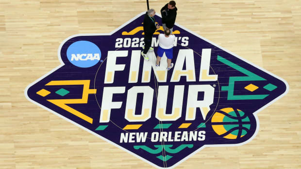 Apr 1, 2022; New Orleans, LA, USA; Kansas Jayhawks head coach Bill Self during the Final Four practice at Caesars Superdome. Mandatory Credit: Robert Deutsch-USA TODAY Sports